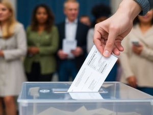 Oamenii votează la urne